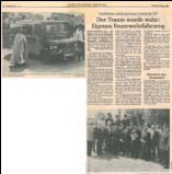 Main-Post Artikel vom 26.05.1992 zur Einweihung des neuen FFW-Autos